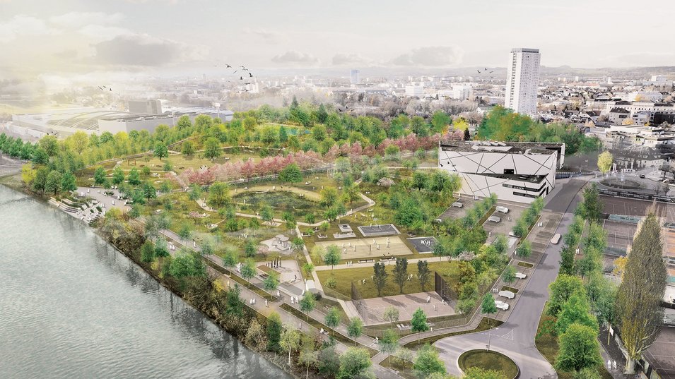 planerische Ansicht des neuen Volksgarten-Areals